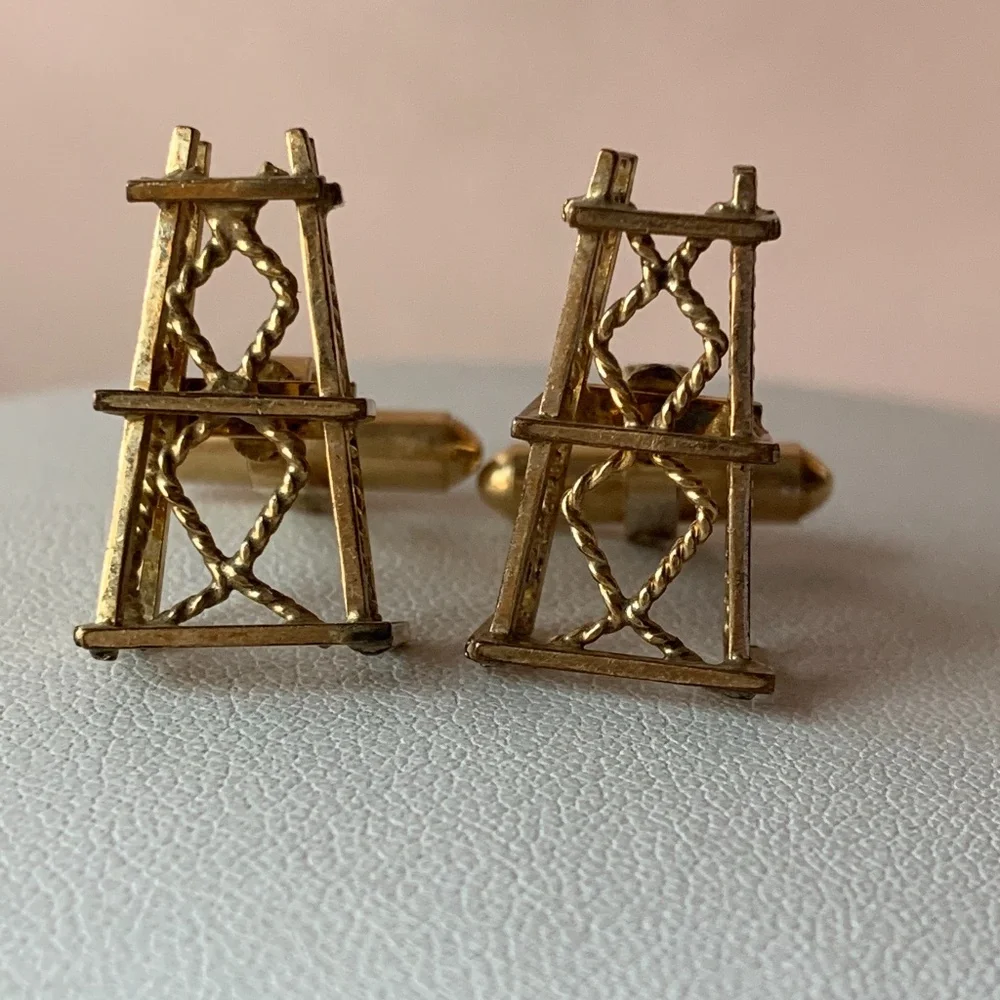 Vintage Countess Mara Oil Well Cufflinks Stamped